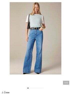 J. Crew Trouser High-Waisted  Light Blue Wide Leg Jeans